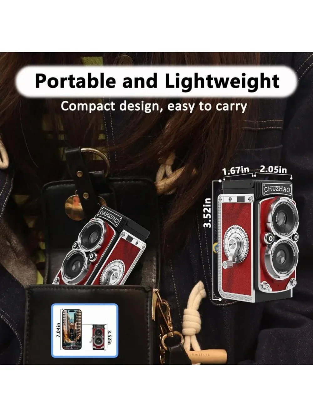 Vintage Mini Digital Camera - Retro Point & Shoot, 1080P Video, 12MP Photos